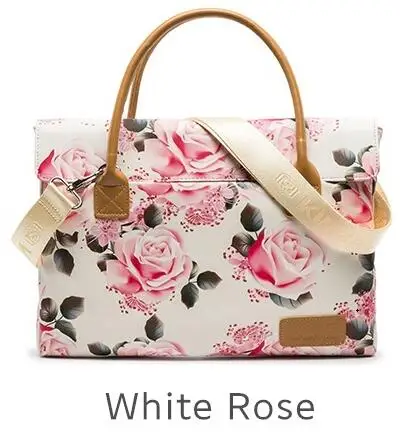Бренд Kinmac сумка-мессенджер женская сумка для ноутбука 1", 14", 1", 15,6", сумка чехол для MacBook 13,", 15,4", Прямая поставка - Color: White Rose