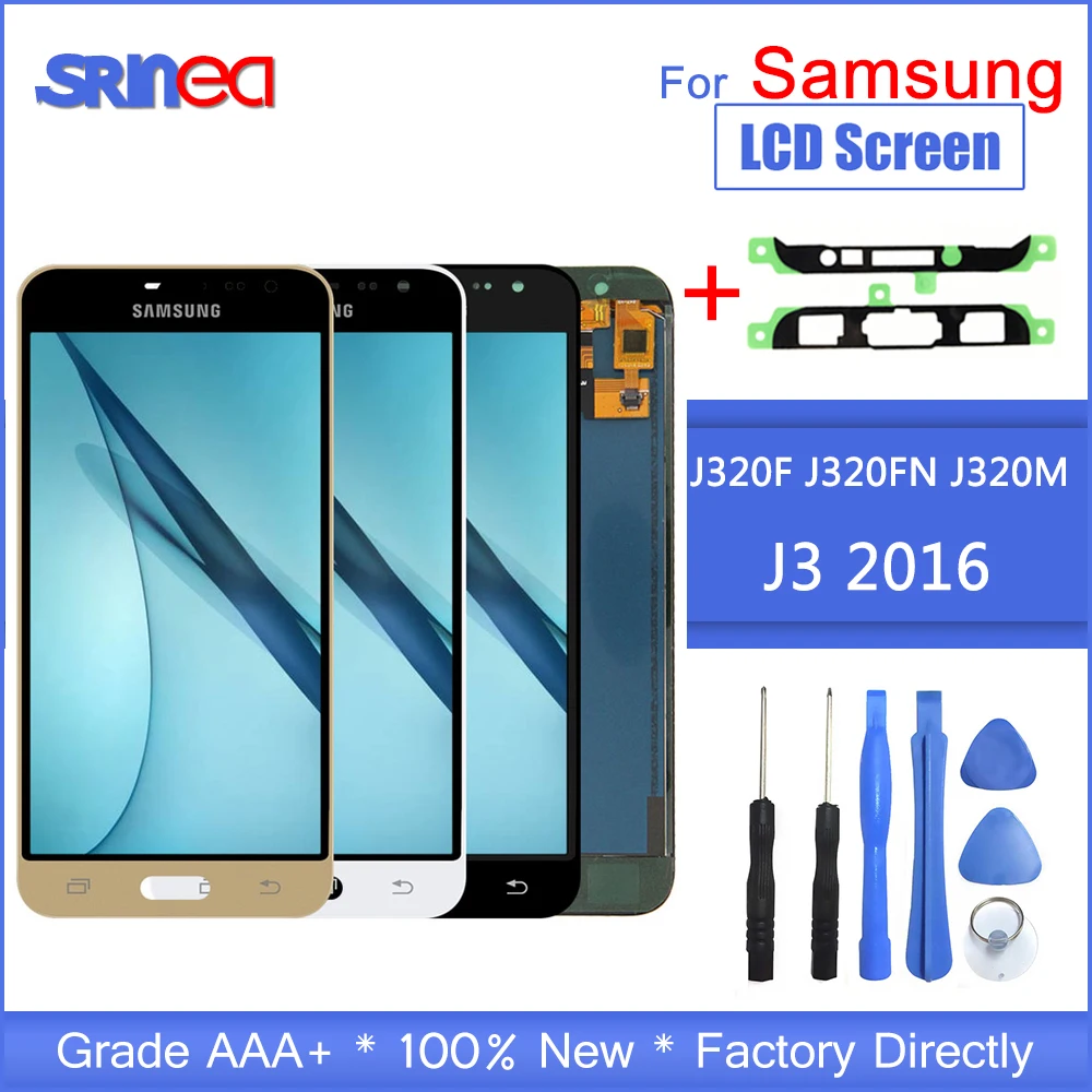 

LCD Replacement For Samsung Galaxy J3 2016 J320 J320F J320H LCD Display Touch Screen Digitizer Assembly Brightness Control Tools