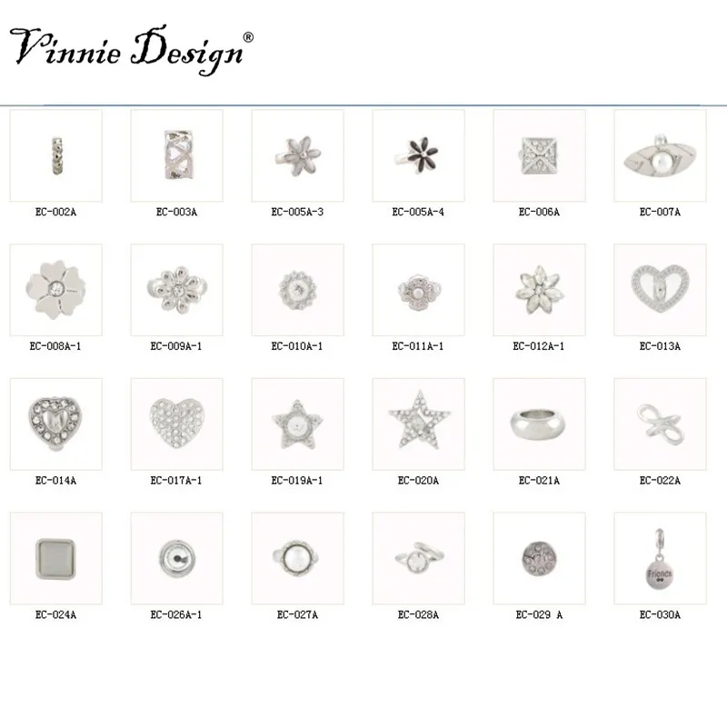 

Vinnie Design Endless Jewelry Slide Charms for Genuine Leather Bracelet 6mm Diameter Mixed Design Wholesale