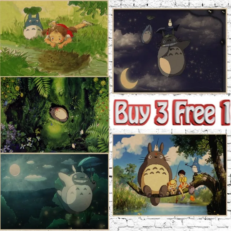 Hayao Miyazaki мультфильм Тоторо классическое детство навсегда плакаты фотообои