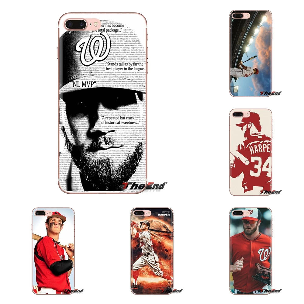Бейсбольный плеер Star Bryce Harper для iPod Touch Apple iPhone 4 4S 5 5S SE 5C 6 6S 7 8 X XR XS Plus MAX прозрачный