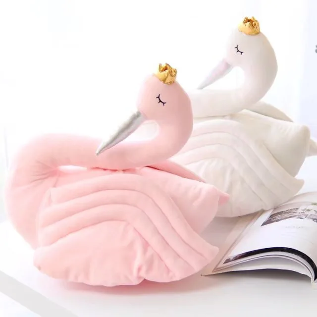 

Lovely Swan Blanket Cute Cartoon Velvet Doll Pillow Cushion Nap Air conditioning pillow Blanket 2 in 1