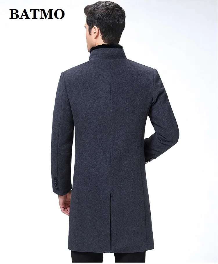 BATMO 2022 new arrival autumn&winter high quality wool long trench coat men,men's wool jackets,warm coat,plus-size M-XXXL,8808 ► Photo 3/6