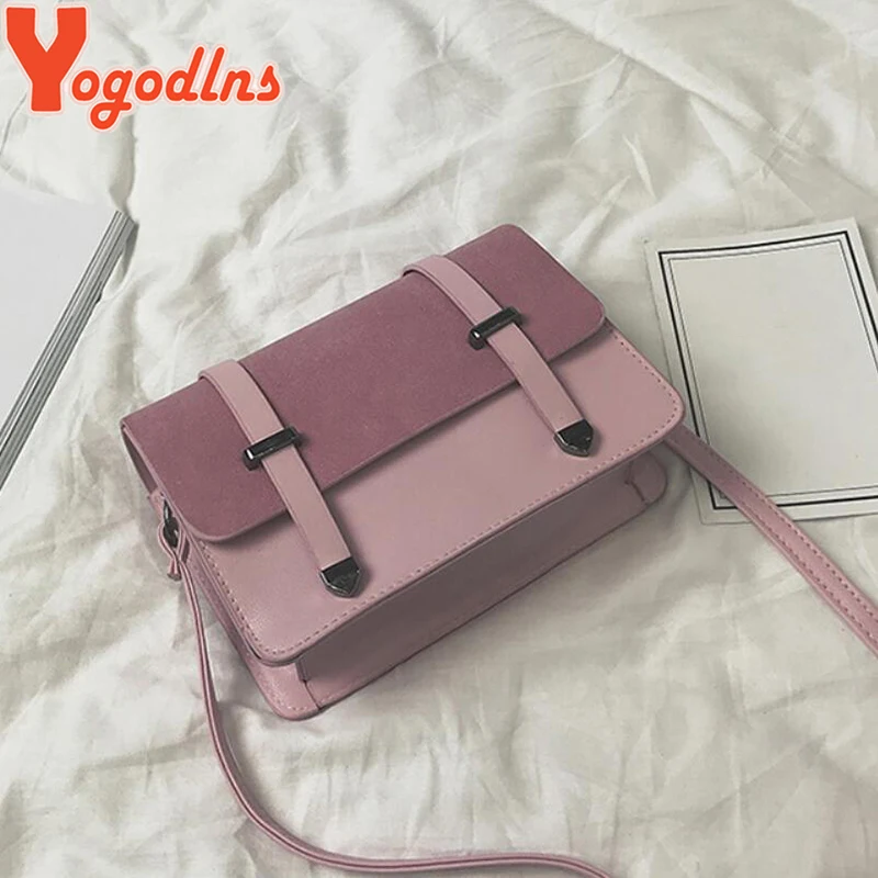 Yogodlns جديد وصول بو الجلود النساء حقائب كتف الإناث حقائب البسيطة Crossbody حقيبة ساعي خمر صغيرة رفرف حقيبة