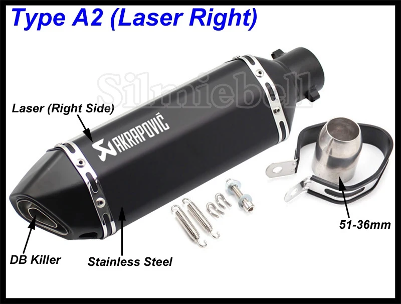Type L2 Универсальный akrapovic выхлопной мотоцикл модифицированный Кроссовый глушитель для FZ6 CBR250 CB600 MT07 ATV Dirt Pit Bike выхлопная труба - Цвет: Type L2