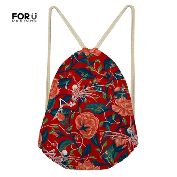 

FORUDESIGNS Death of Summer Prints Drawstrings Bags Women Men Fitness Gyms Straps Backpacks Light Workout Rucksack Bodybuilding