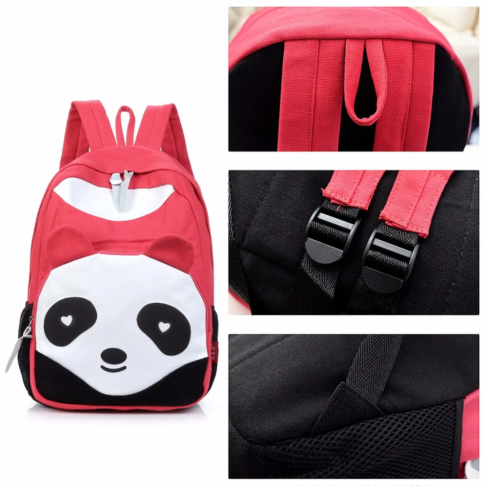 Модный 3 цвета женский брезентовый Рюкзак для девочек с милой пандой рюкзак для путешествий через плечо школьная сумка для кампуса
