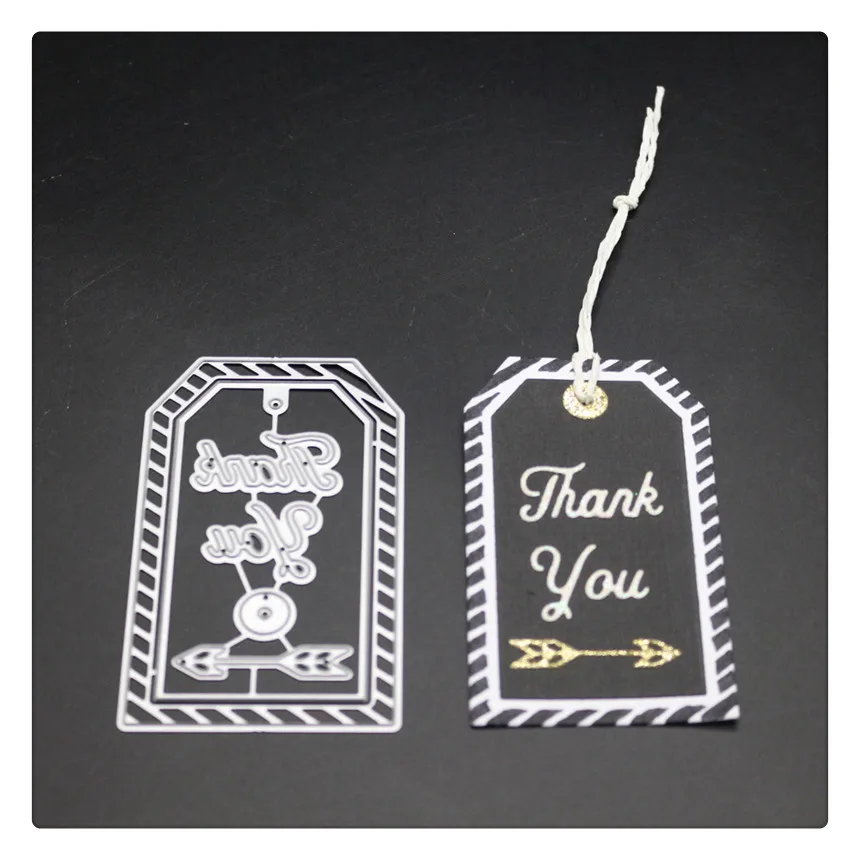 

YINISE 1672 Thank You Tag Metal Cutting Dies For Scrapbooking Stencils DIY Album Cards Decoration Embossing Folder Die Cuts CUT