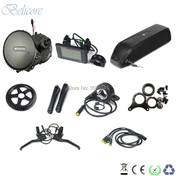 

free shipping electric bicycle battery 36v 10ah hailong electric bike battery+bafang bbs01 36v 250w crand mid drive motor kits