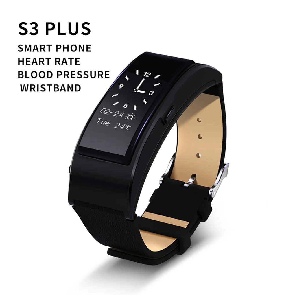 

New S3 Plus Bluetooth Headset Bracelet Smart Bracelet Heart Rate Tracker Blood Pressure Oxygen Message Call Reminder Function