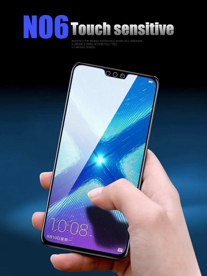 2 шт закаленное стекло для Huawei Honor 8X/8X Max защита экрана 9H 2.5D анти Blu-Ray стекло для Huawei Honor 8X Max стеклянная пленка