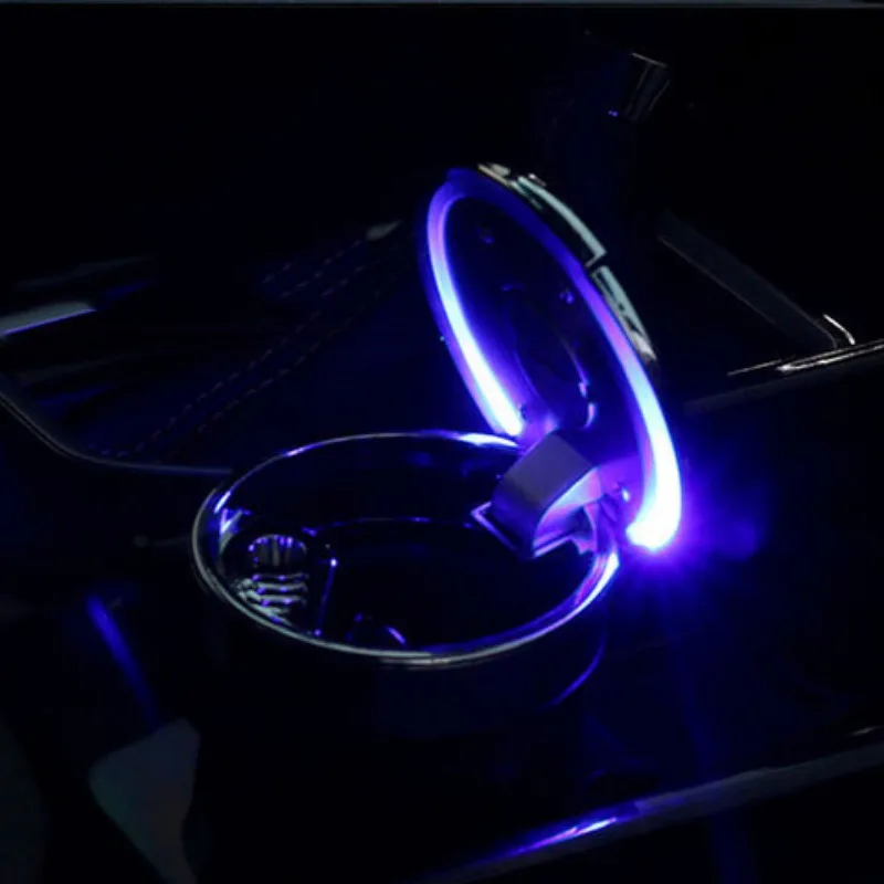Портативный автомобильный Грузовик Светодиодный сигаретный пепельница для автомобиля синий светодиодный свет Бездымная Пепельница держатель для сигарет Противоскользящий резиновый