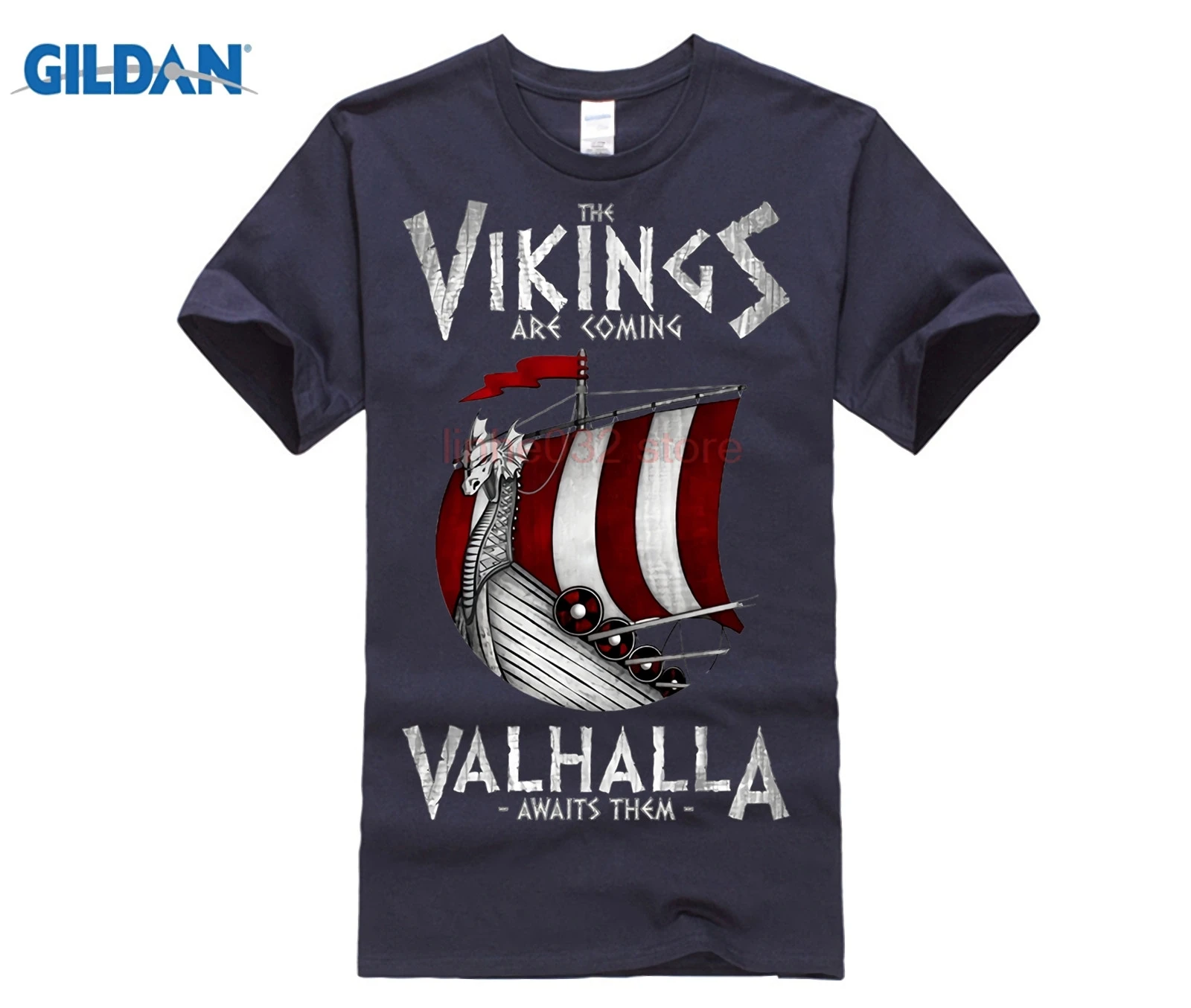 2018 Retro Vikings Ship T Shirt Series History Merchandise T Shirt