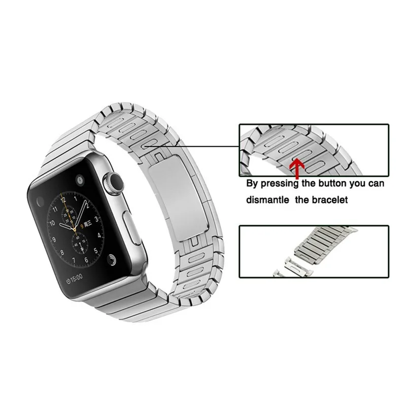 

DHL Original design Invisible Buckle chain Watchband For Apple Watch 316L Stainless Steel hand Detachable Watch strap for iWatch