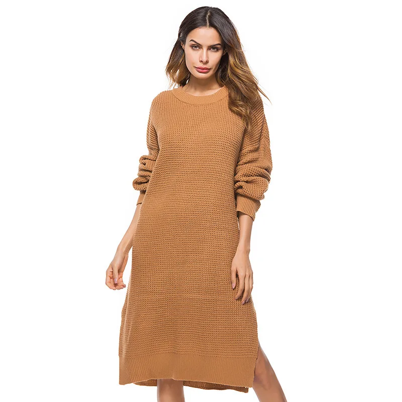 Повседневное платье-свитер для беременных; женская одежда; коллекция года; сезон осень-зима; платья с длинными рукавами для беременных; Robe Grossesse Vestidos Embarazada - Цвет: camel