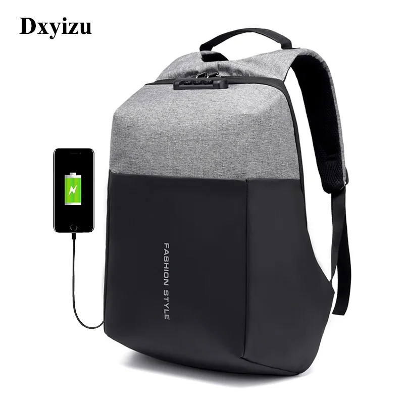 Рюкзак DXYIZU мужской для ноутбука 15 6 дюйма с USB-портом зарядки и защитой от кражи |