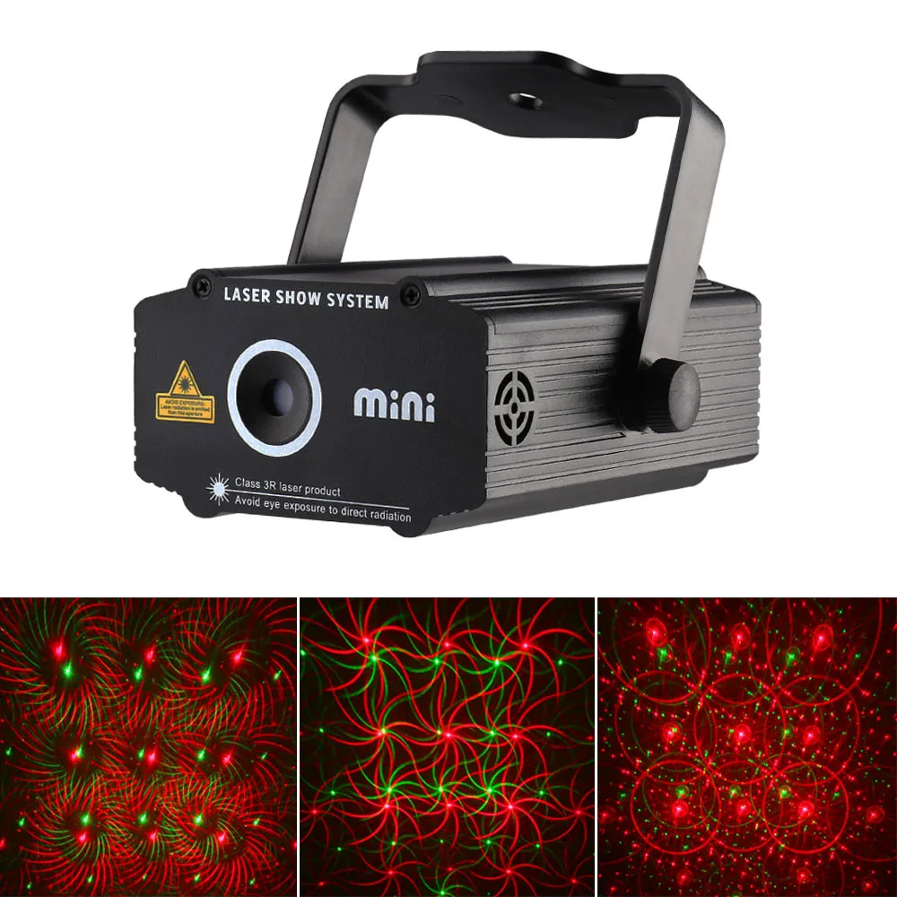 

New Stage Light Mini 4 in 1 Patterns Sunflower RGB Laser Projector Lighting Stage Disco DJ Club KTV Xmas Family Party Light