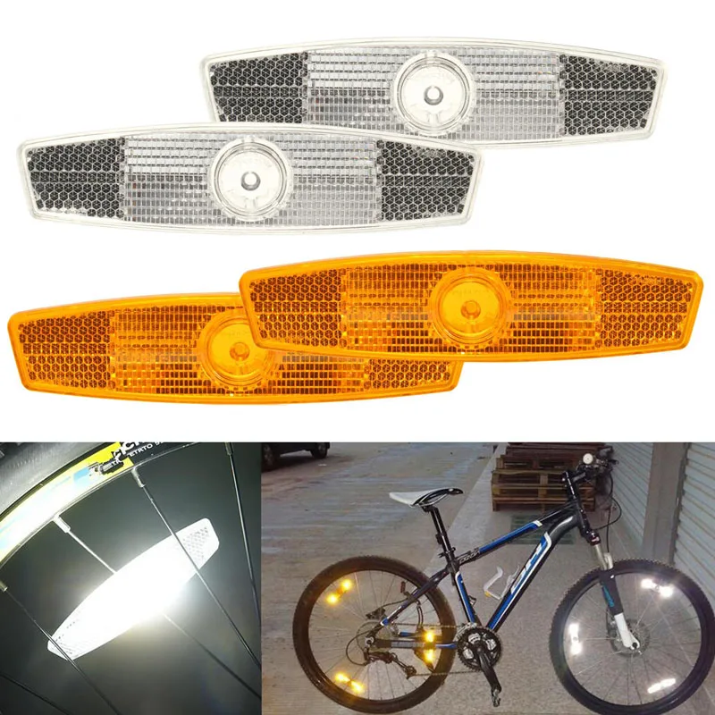 

2pcs Bike Bicycle Spoke Reflector Safety Warning Light Safety Wheel Rim Reflective Light Mount Vintage Clip Tube Reflector