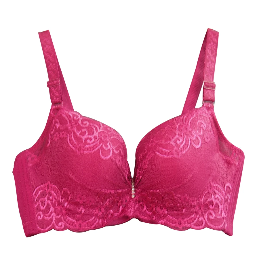 Plus size bra adjustable push up side gathering furu lace mm shaping c