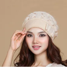 Новое поступление, женская зимняя вязаная шапка среднего возраста, женская модная шерстяная шапка, теплая вязальная шерсть, шапка, кепка вязаная шапка, B-7605