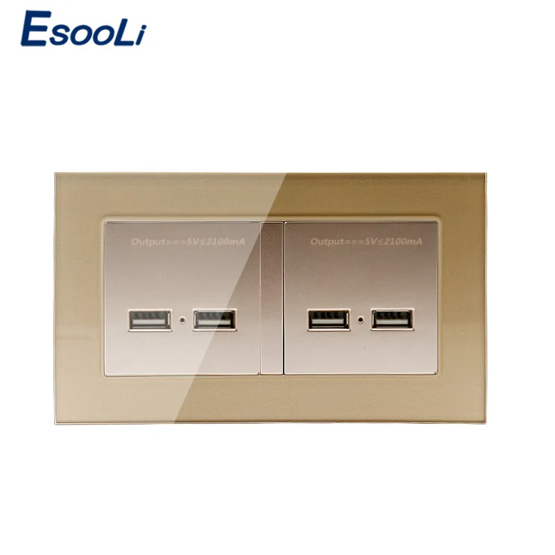 Esooli настенная розетка 4 USB умный индукционный зарядный порт для мобильного 5V 4.2A