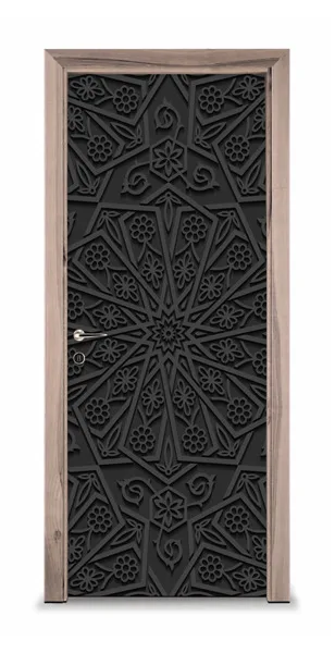 3D наклейка на дверь, черный узор, настенная наклейка, сделай сам, покрытие на дверь, для кухни, украшение дома, аксессуары, современный 3d стикер на стену s