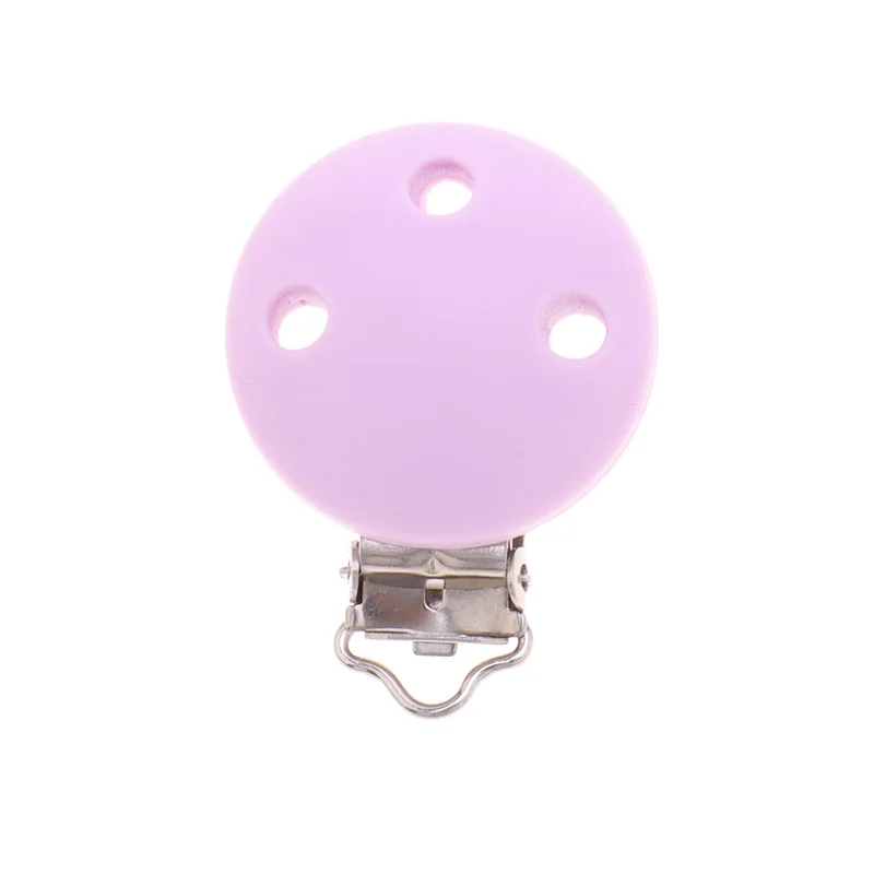 10pcs Round Silicone Clips Bpa Free Baby Teething Teether Necklace Accessories Infant Pacifier Holder Chain Nipple Clasps DIY
