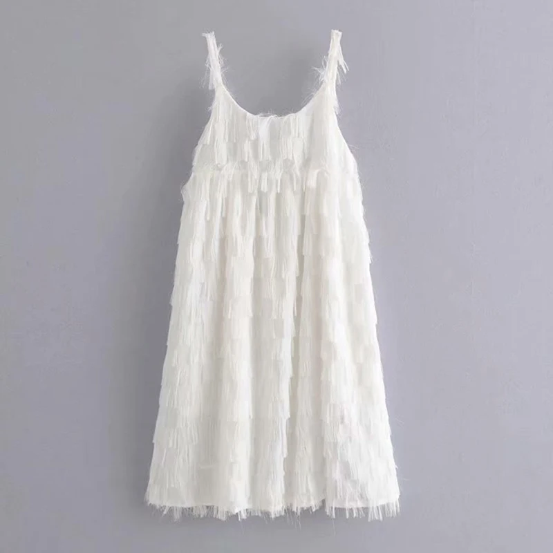 Women's Clothing Dress 2019 Fringed Backless Beach Suspender Dress Ms Summer Street Sexy Slim Fit Temperament Clothing