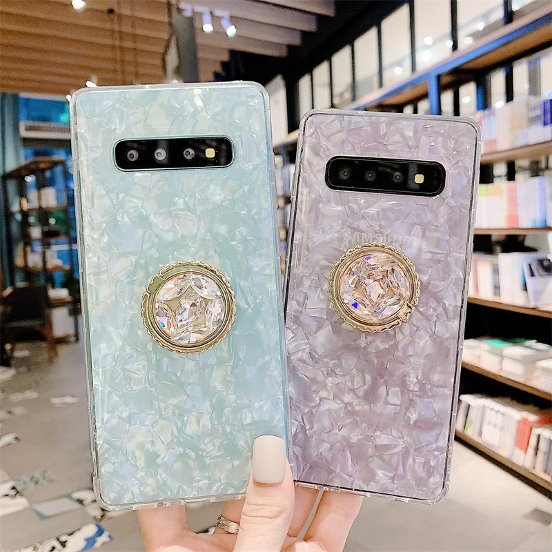 Чехол для Samsung Note10 Pro S10 Plus S10e Note9 чехол с блестящими стразами подставка мраморный