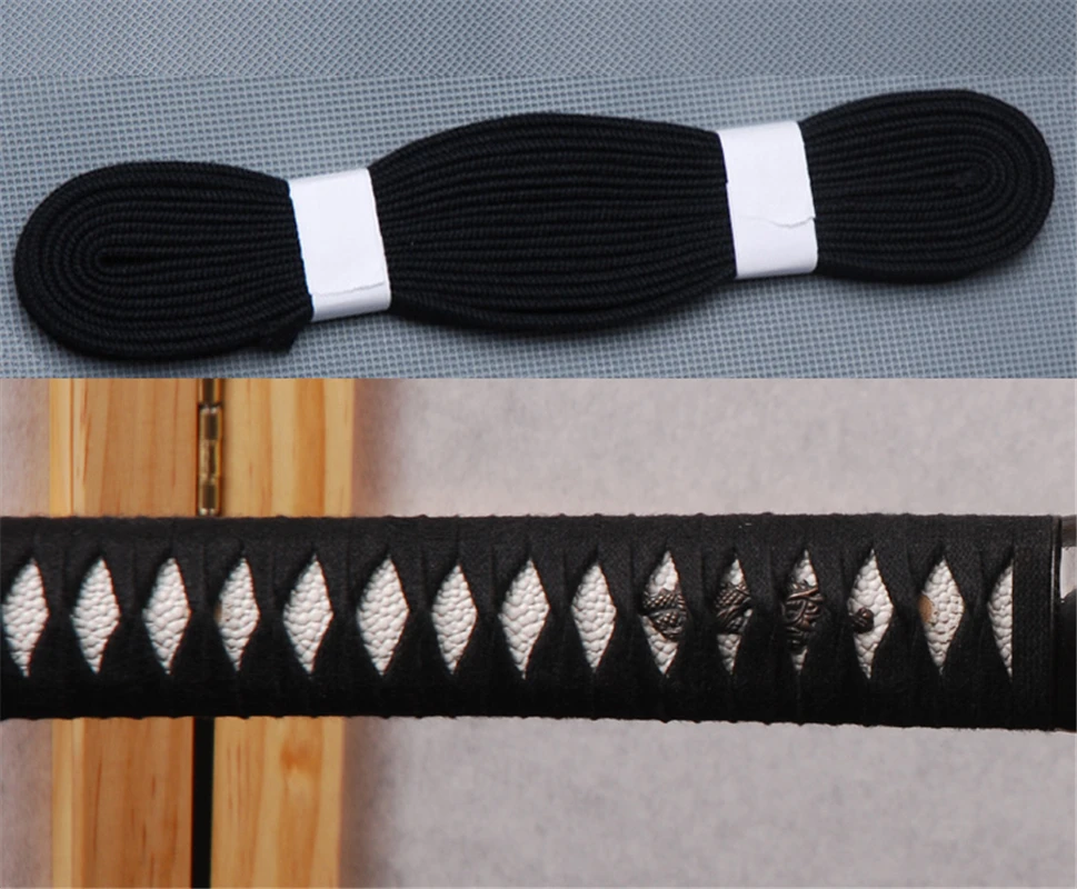 Черный Ito Sageo хлопковый шнур для меч самурая японский катана или вакизаши или Танто монтажный монтаж M6