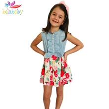 Belababy Baby Girl Dress 2018 New Brand Floral Girls Summer Dresses Princess Kids Dresses For Girls Clothing 2-9y Dropshipping