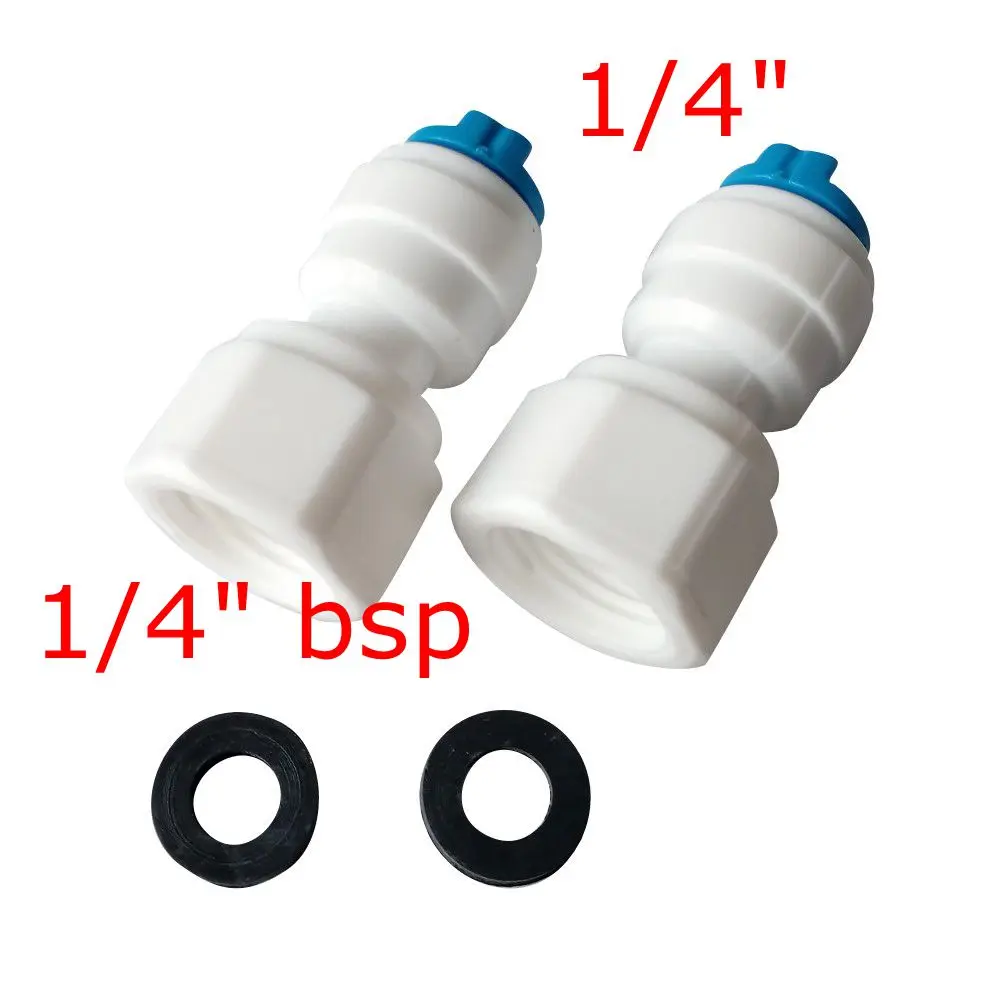 

2pcs 1/4" OD Tube 1/4" BSP female Quick Connector RO Water Purifier Reverse Osmosis Aquarium System Connector Fitting ROFC-2-2