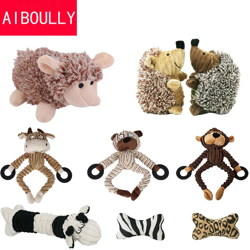 Image Dog Pet Puppy Plush Sound Dog Toys Pet Puppy Chew Squeaker Squeaky Plush Sound Hedgehog Sheep Dumb Pet Talking Toys Dog Cat Toy