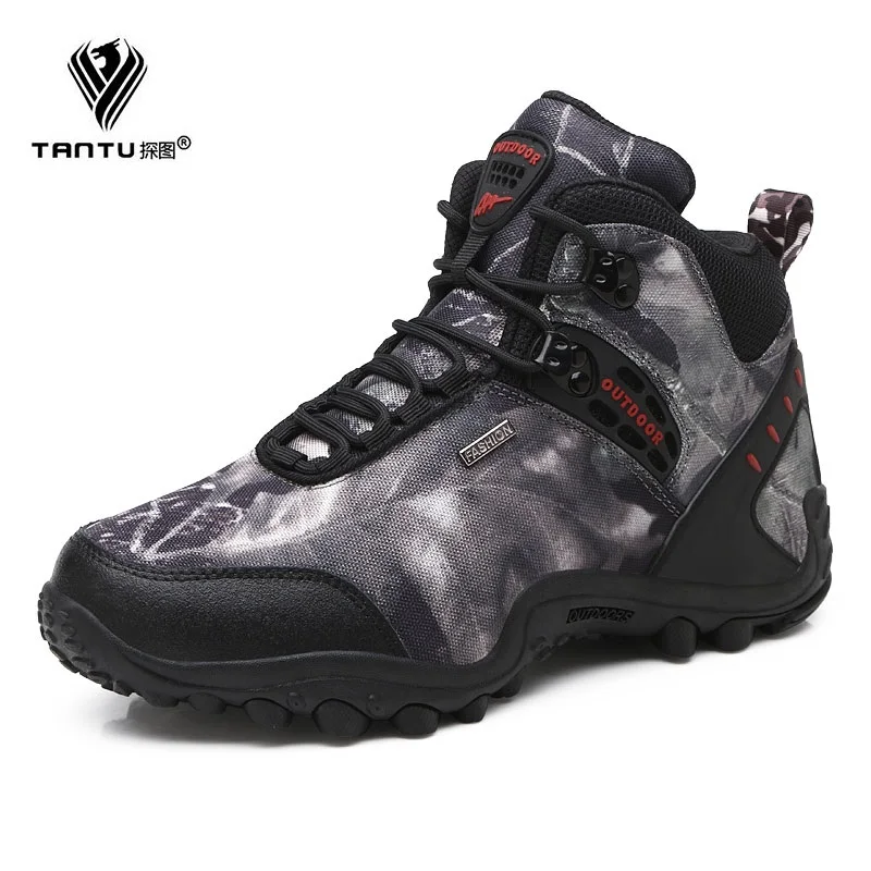 

TANTU Men Casual Work Shoes Spring Automatic Waterproof Canvas Combat Ankle Boot Tactical Military Army Boots