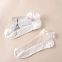 Тонкие короткие носки женские прозрачные короткие носки ультратонкие прозрачные красивые кружевные эластичные короткие носки женские A75