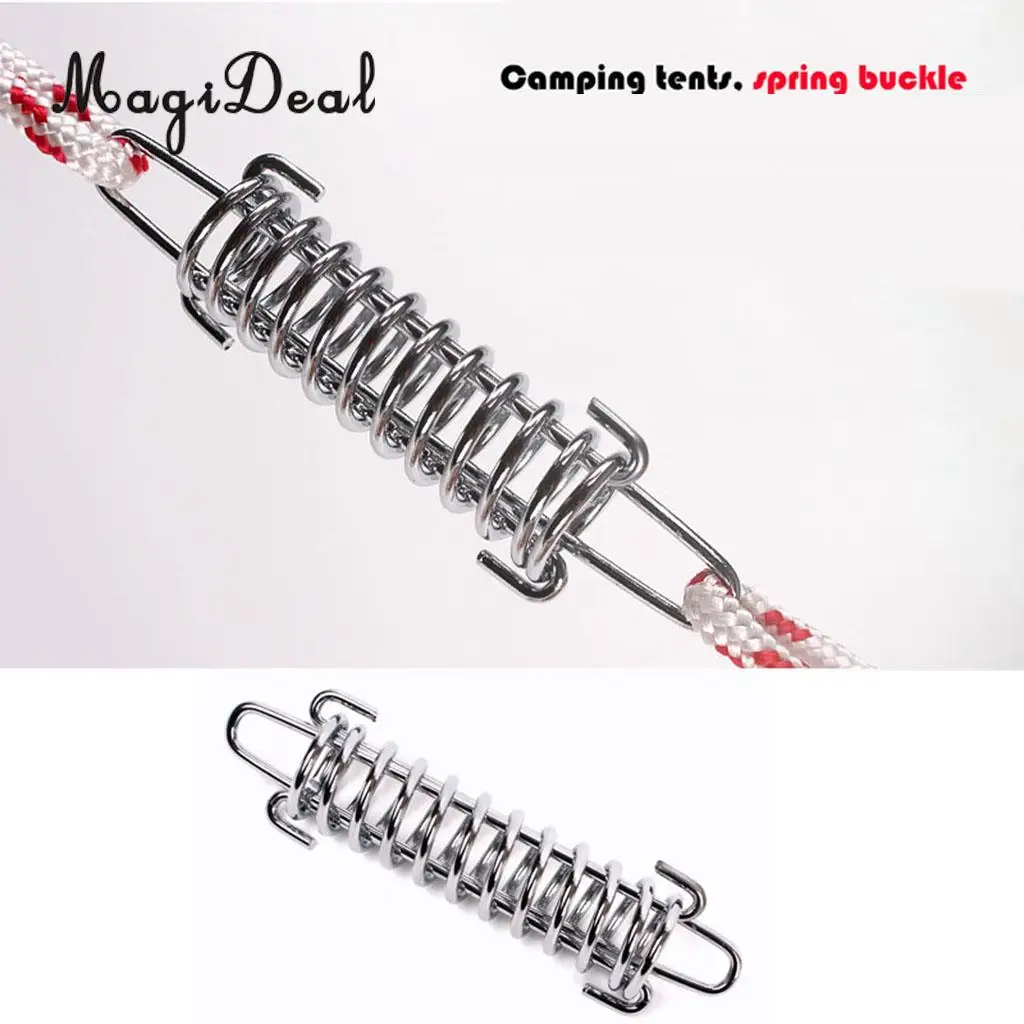 MagiDeal Hot Sale 10 Pieces Stainless Steel Camping Awning/Tent Spring Tensioner/ Tightener