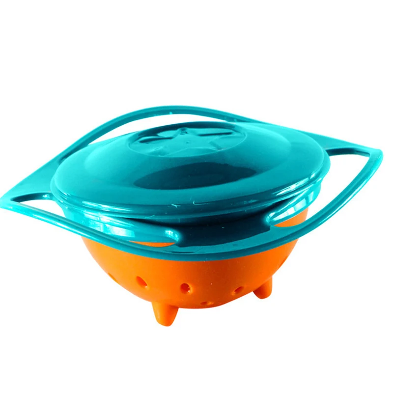 Портативная универсальная Гироскопическая чаша для кормления 360 Вращающаяся непроливающаяся детская миска для корма для новорожденных Детская обучающая посуда