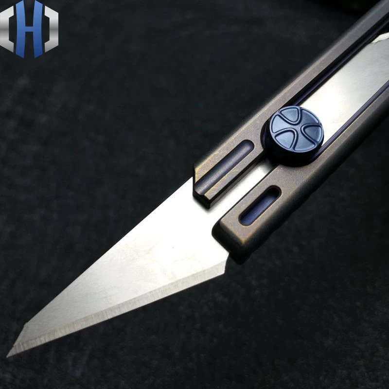 Titanium Alloy Utility Knife Light Cut Wallpaper Express Box Opener Cut Demolition Envelope Engraving Large EDC Titanium Alloy Utility Knife Light Cut Wallpaper Express Box Opener Cut Demolition Envelope Engraving Large EDC