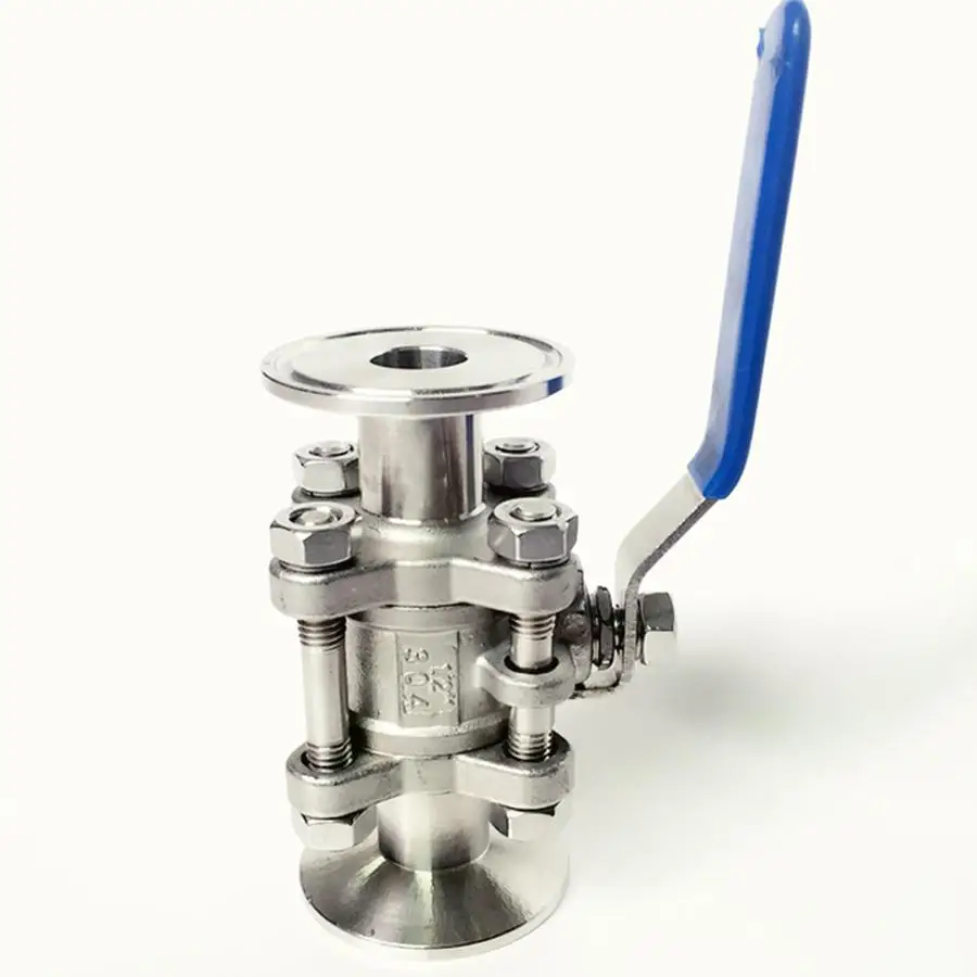 DN100 x " Tri Clamp 3-Piece Шаровой запорный клапан SUS 304 из нержавеющей стали промышленный