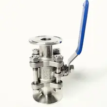 DN100 x " Tri Clamp 3-Piece Шаровой запорный клапан SUS 304 из нержавеющей стали промышленный