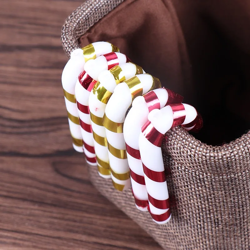 

6Pcs/Set Hanging Decor Candy Stick Cane Christmas Pendants Mini Crutch Xmas Tree Hanging Ornaments Holiday Party Decorations