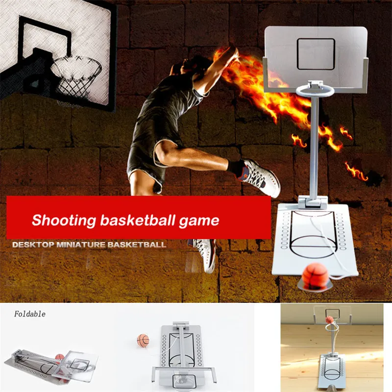 Mini 25cm Metal basketball game Family sport Table play Toys balls