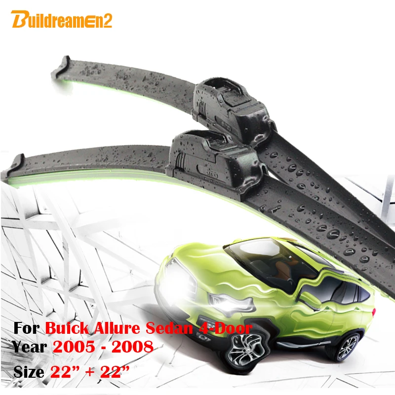 

Buildreamen2 Vehicle Bracketless Windshield Wiper Blade Car Soft Rubber Windscreen Wiper For Buick Allure Sedan 4-Door 2005-2008