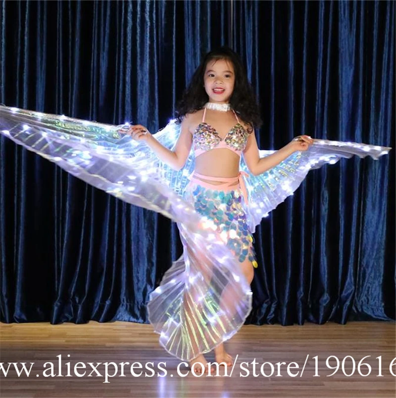 Belly Dance Glowing Wings Cloak Children Fluorescent Butterfly Rainbow Multicolored LED Glowing Wings5