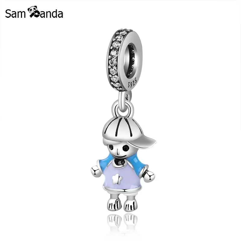 

New Authentic 100% 925 Sterling Silver Beads Charm Baseball Boy Lovely Girl Charm Fit Pandora Bracelets Diy Women Jewelry Making