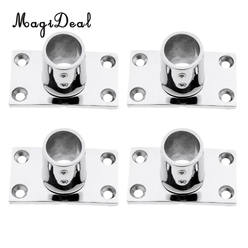 4x Marine Boat Hand Rail Fitting 90 Deg 7/8' Stanchion Base Marine Stainless Steel for  Kayak Canoe Boat Dinghy Accessories