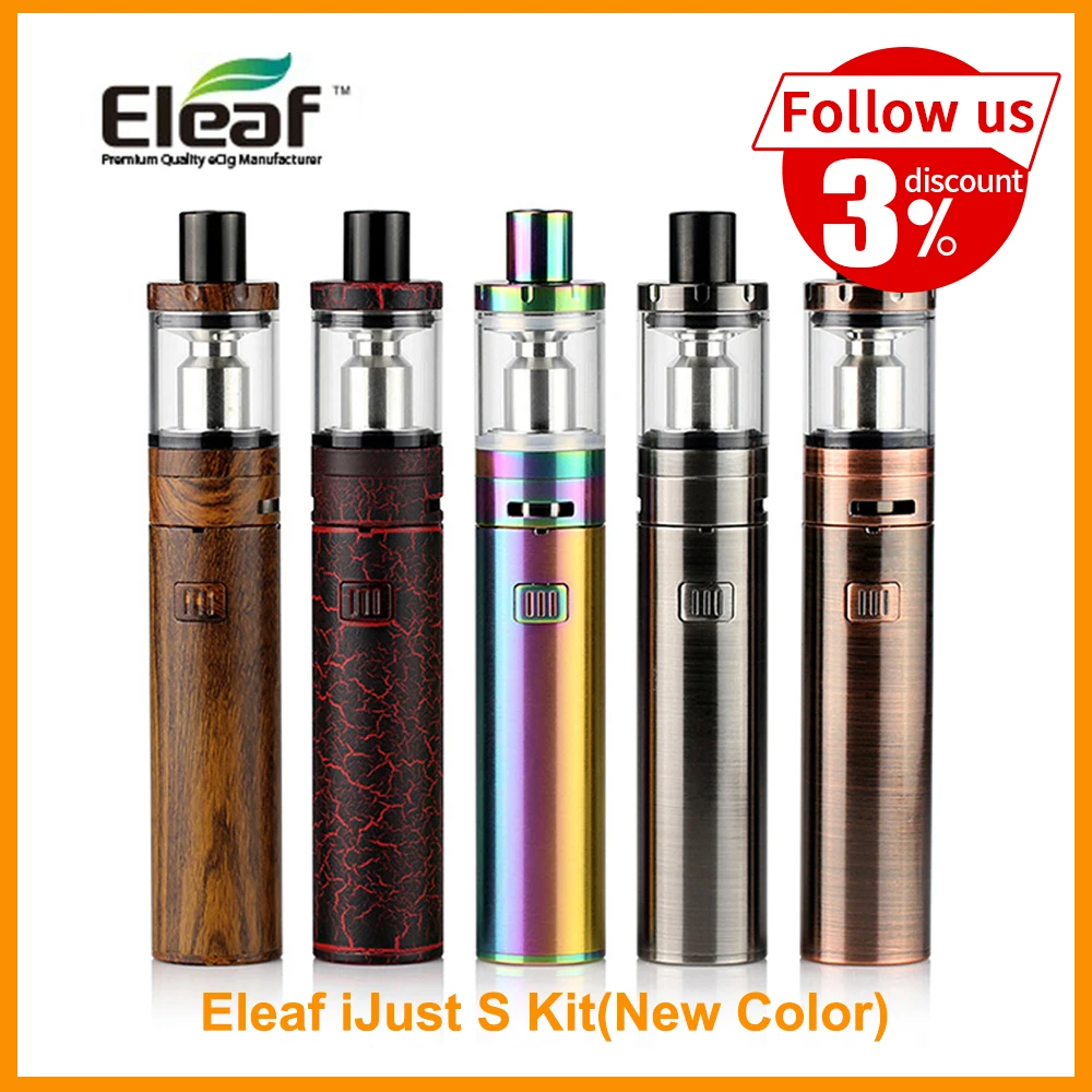 

[RU/ES] Original Eleaf iJust S Kit Built in 3000mAh 4ml Capacity 0.18ohm ECL Coil/EC Head VS Eleaf iJust 3 E-Cig