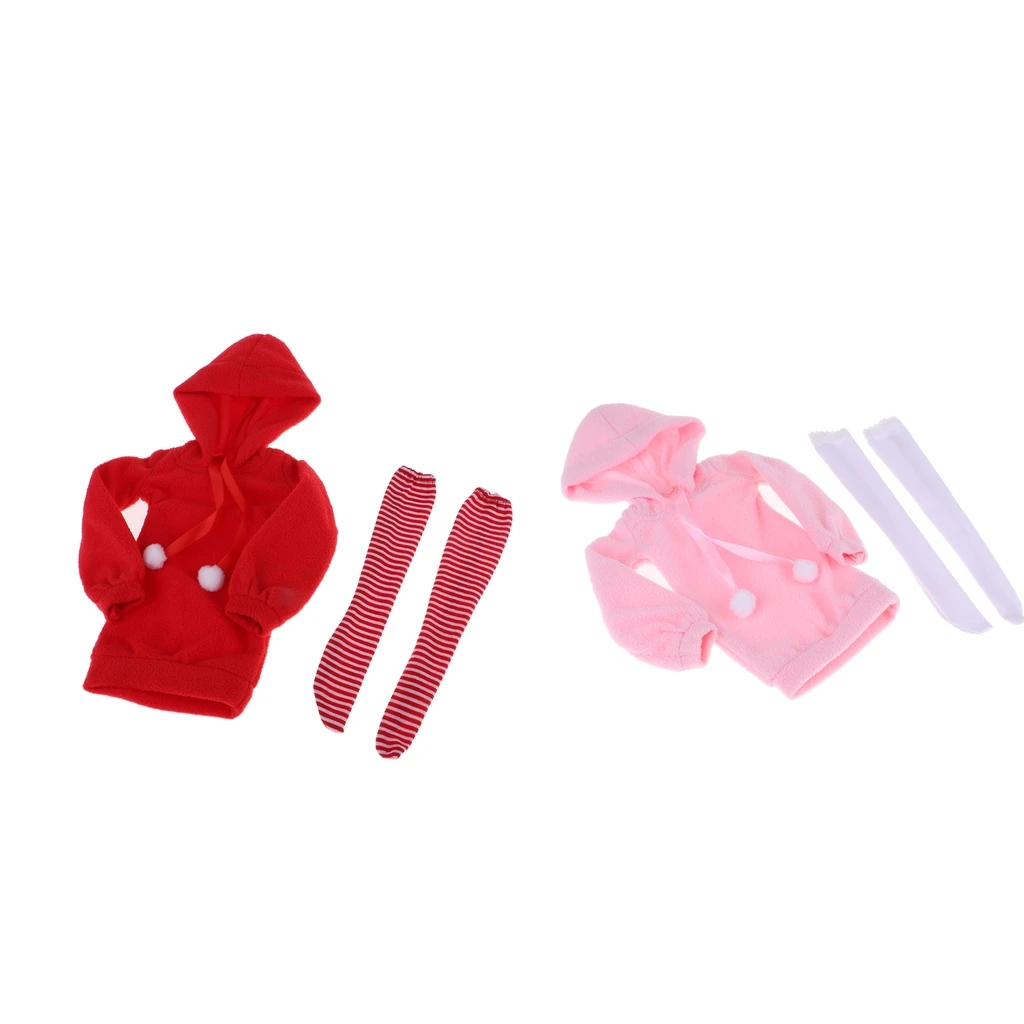 Fashion Hoodie Sweatshirt Dress with Stockings Suit for 1/3 BJD 60cm Dolls Accessories