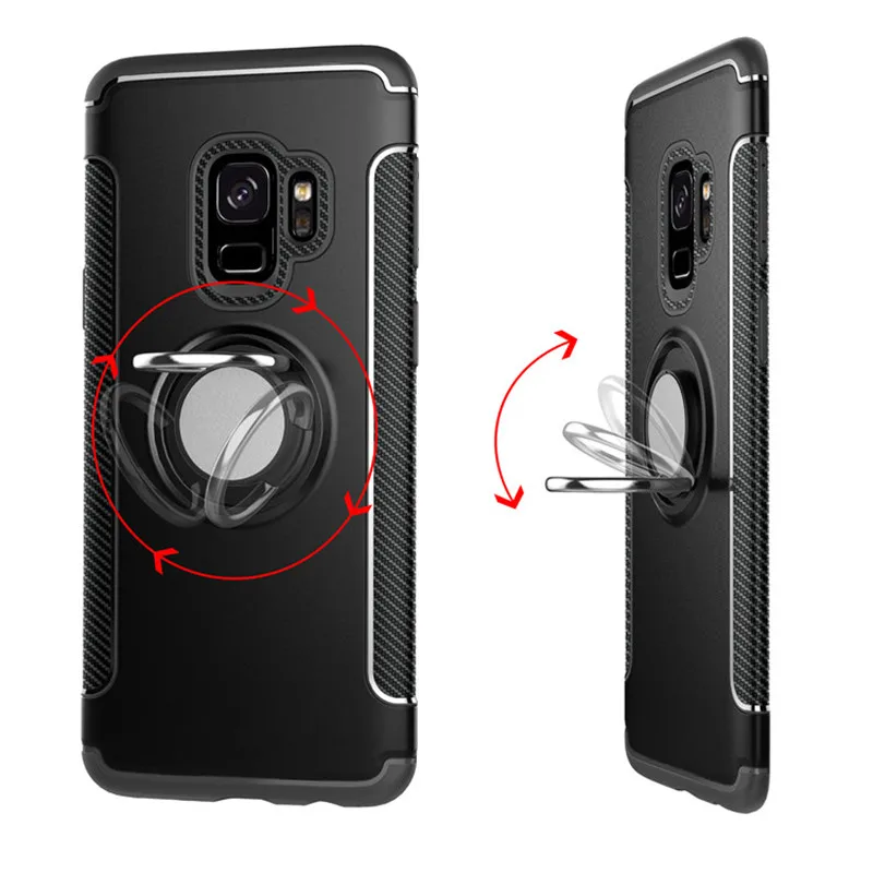 

Luxury Shockproof Metal Ring Case For Samsung Galaxy S10 lite S8 S9 Plus Phone Case Cover For S10E S7 edge Note 8 9 Soft Case