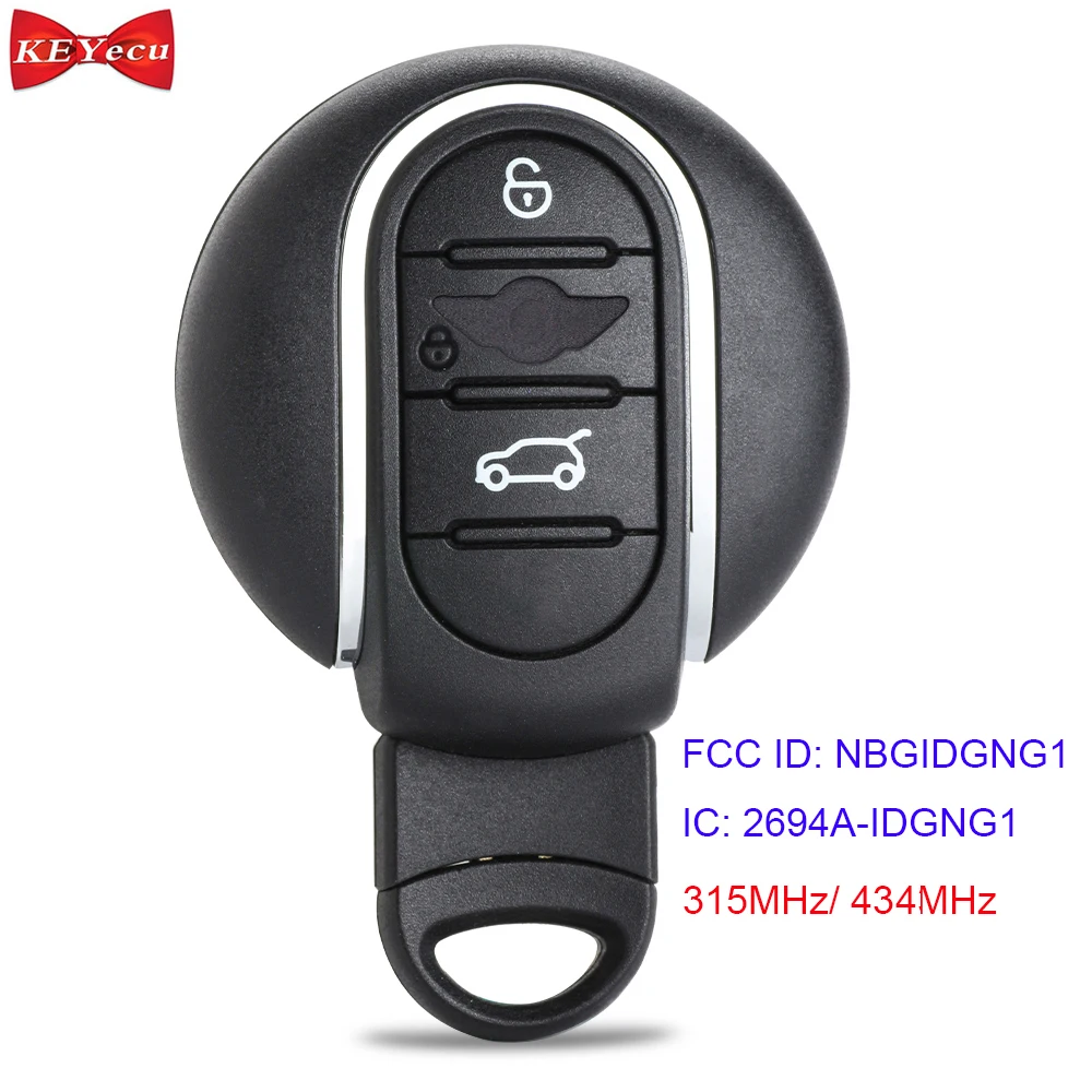 KEYECU для BMW MINI Cooper 2013 2014 2015 2016 2017 дистанционный смарт ключ-брелок 3 кнопки 315 МГц/434